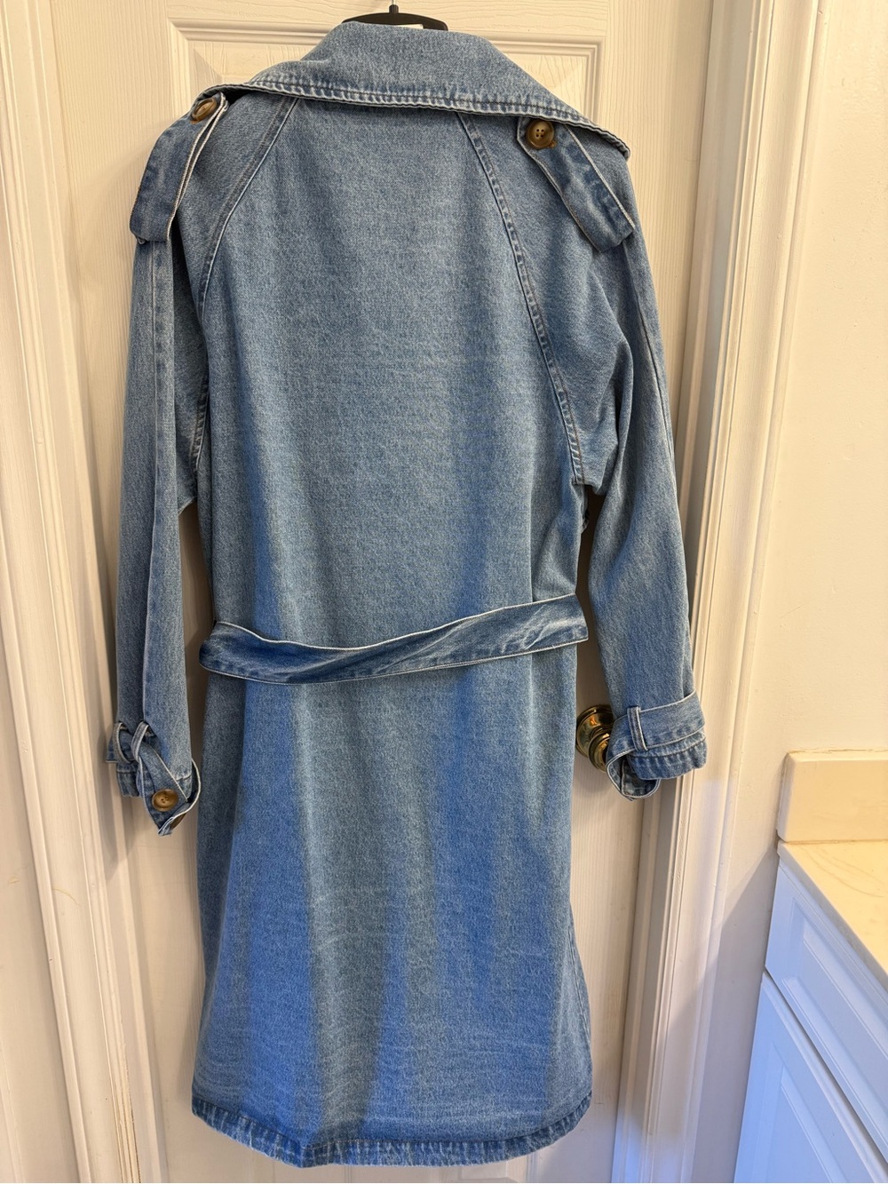 Bronze Snake Denim Trench Coat - Picture 3 of 5